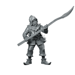 Mob 01 Miniature Armoured Veteran Halberd NPC Miniature 360 Spin 01
