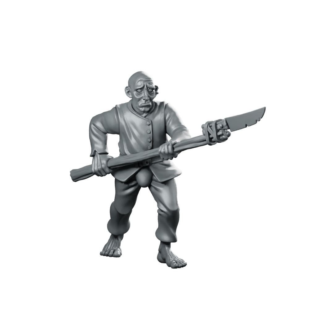 Mob 03 Miniature Veteran Fighter Spearman NPC Miniature 360 Spin 01