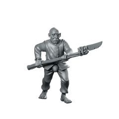 Mob 03 Miniature Veteran Fighter Spearman NPC Miniature 360 Spin 01