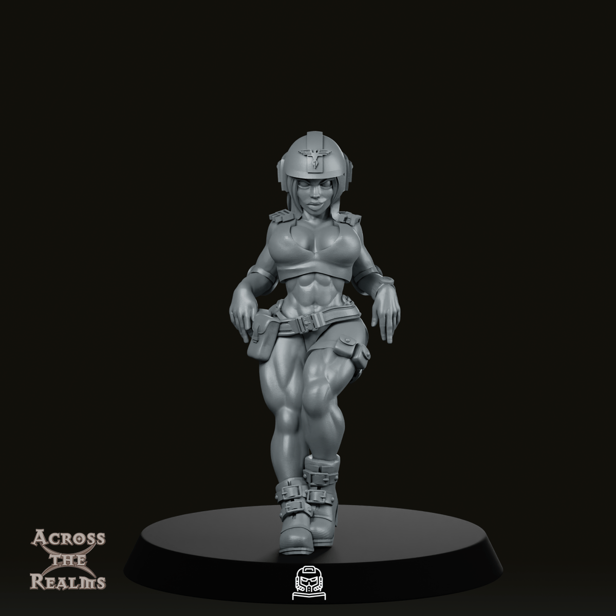 Mobile Artillery Pinup Crew 1 Miniature - Across The Realms - We Print Miniatures