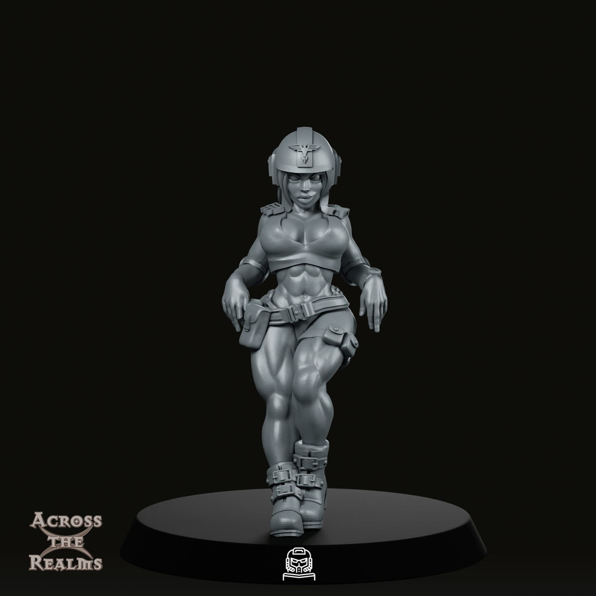 Mobile Artillery Pinup Crew 1 Miniature - Across The Realms - We Print Miniatures