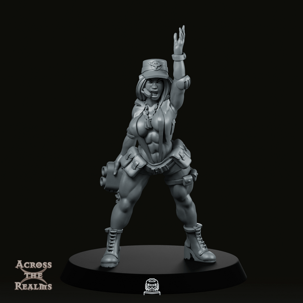 Mobile Artillery Pinup Crew Captain Miniature - Across The Realms - We Print Miniatures