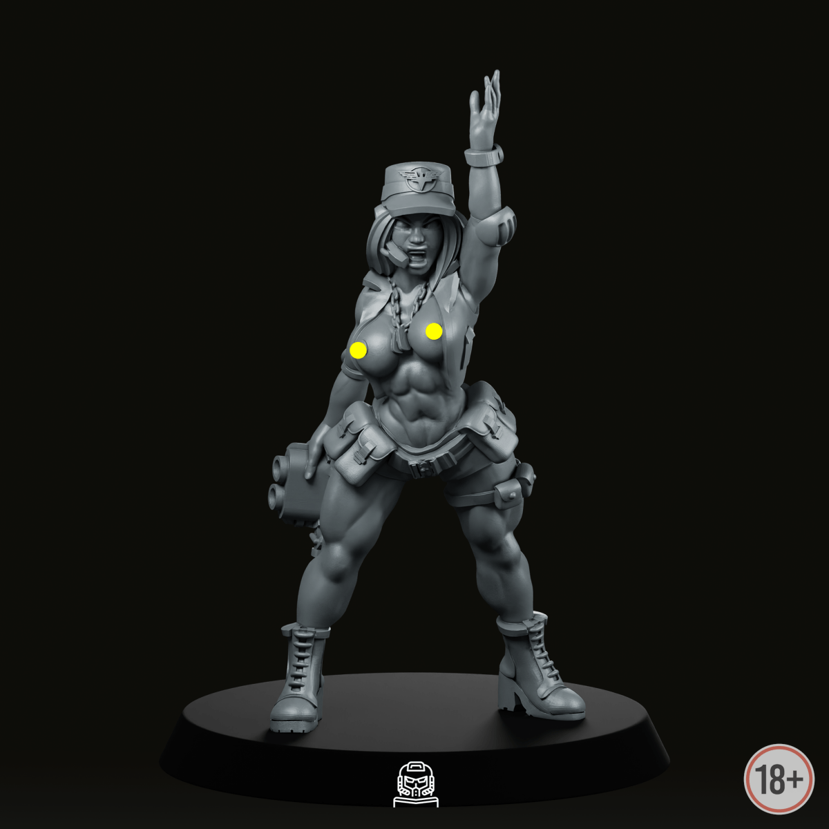 Mobile Artillery Pinup Crew Captain Nsfw Miniature - Across The Realms - We Print Miniatures