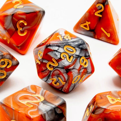 Molten Eclipse | Acrylic Dice | 7 Piece Set - Tabletop Dominion - We Print Miniatures