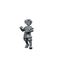 Monk Kid Fantasy Miniature Mischievous Apple Thief Character Miniature 360 Spin 01