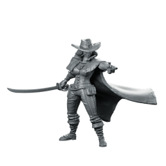 Morgana Miniature Female Gunslinger Cutlass Cowboy - Haito - We Print Miniatures