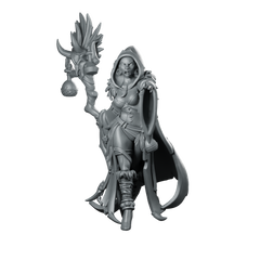 Morgana Conjuring Spell Miniature Hooded Witch Sorceress Miniature 360 Spin 01