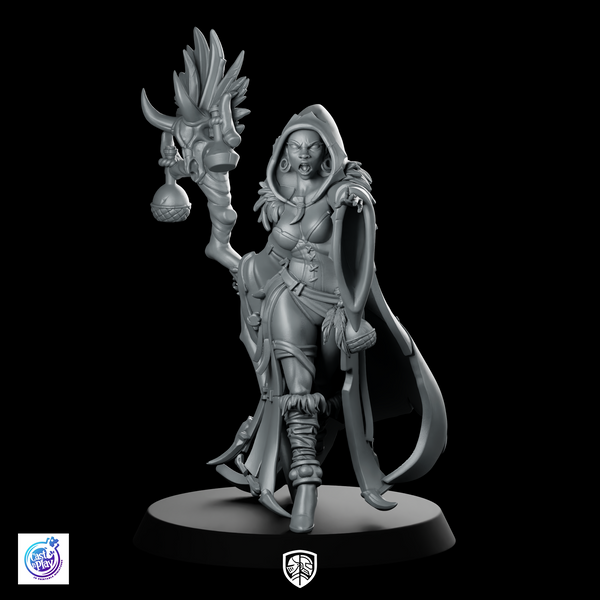 Morgana Conjuring Spell Miniature Hooded Witch Sorceress