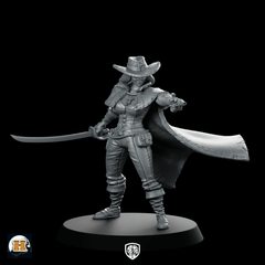Morgana Miniature Female Gunslinger Cutlass Cowboy - Haito - We Print Miniatures