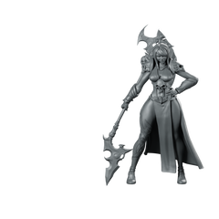 Morva 32 Miniature Dark Warrior Female Skull Miniature 360 Spin 01