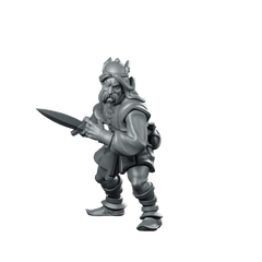 Moustache Warrior Miniature Dagger Duellist Mercenary NPC - Vae Victis - We Print Miniatures