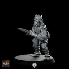 Moustache Warrior Miniature Dagger Duellist Mercenary NPC - Vae Victis - We Print Miniatures