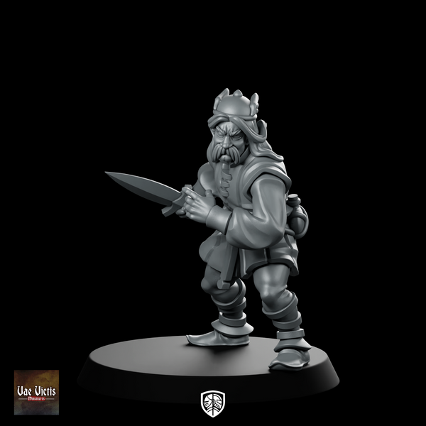 Moustache Warrior Miniature Dagger Duellist Mercenary NPC
