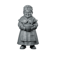 Mrs Claus With Mixing Bowl Miniature Festive Miniature 360 Spin 01