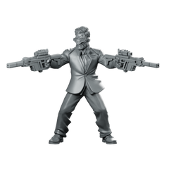 Mr Satoru Cyberpunk Miniature Dual-Wield Gunfighter Assassin Miniature 360 Spin 01