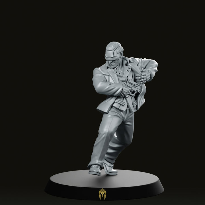 Miniatura Cyberpunk Mryuma: Operativo Pistolero a Estrazione Rapida