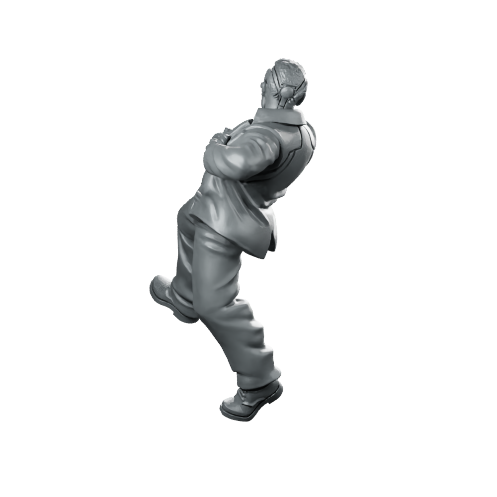 Mryuma Cyberpunk Miniature Quick-Draw Pistol Gunfighter Operative Miniature 360 Spin 01