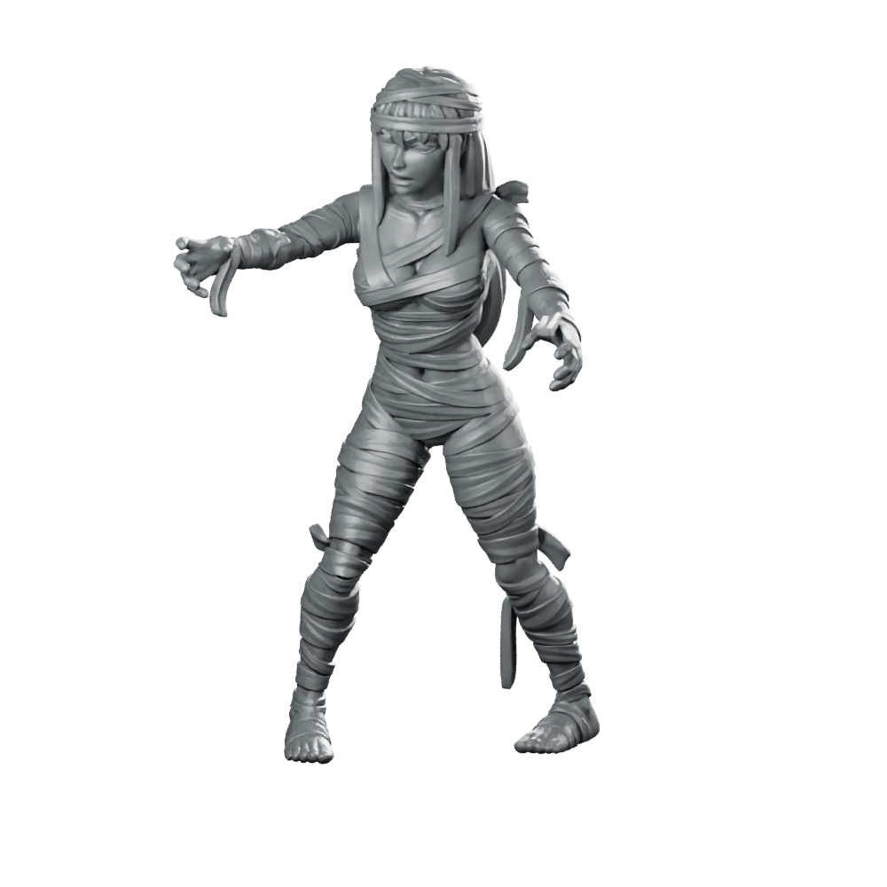 HeroQuest Undead Female Mummy 2 Miniature Bandaged Assassin Miniature 360 Spin 01