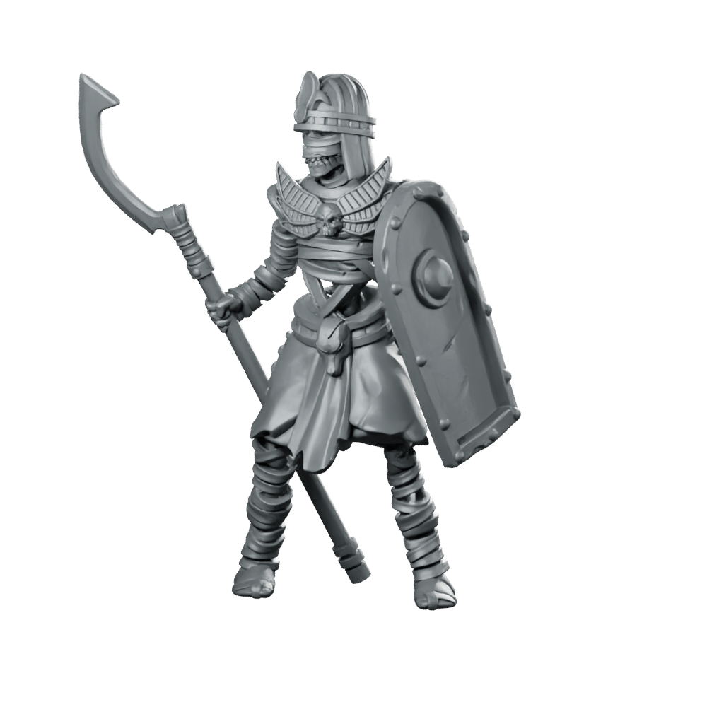 Mummy 04 Miniature Undead Legionary Spearman Shield - Galaad - We Print Miniatures