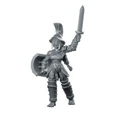 Murmilla Sword & Shield Miniature Female Gladiator Warrior Miniature 360 Spin 01