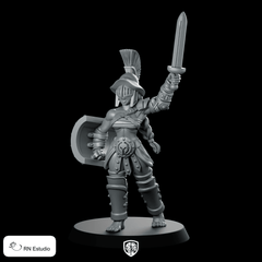 Murmilla Sword & Shield Miniature Female Gladiator Warrior - RN Estudio - We Print Miniatures
