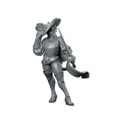 Swords for Hire 01 Fantasy Miniature Mercenary Musketeer Miniature 360 Spin 01