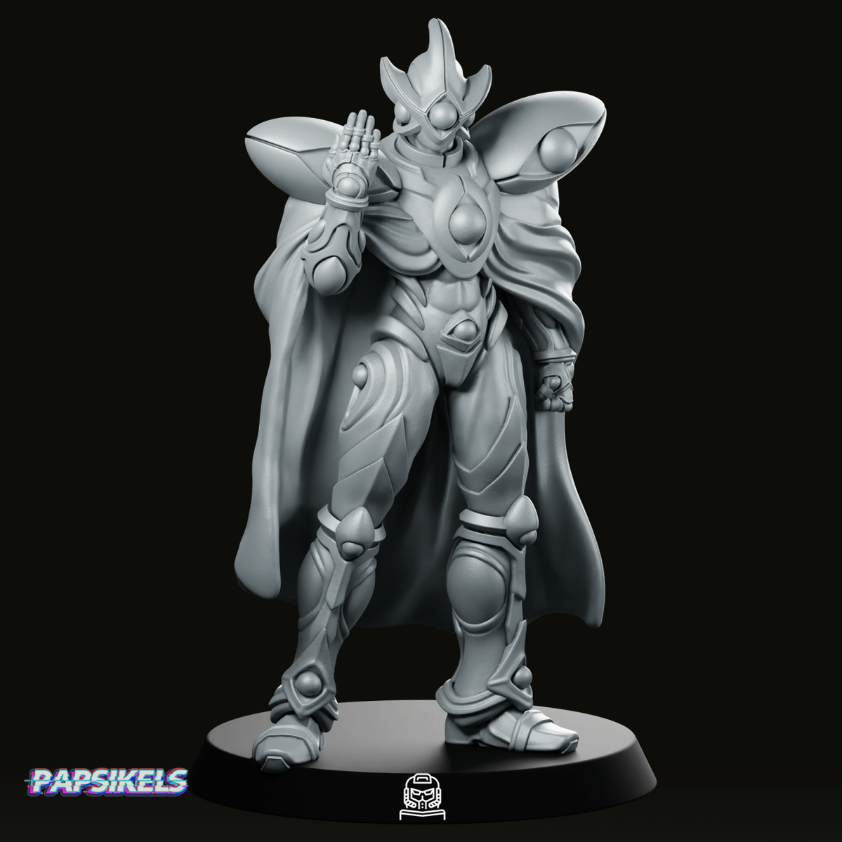 Mysterious Golden Bio Techno Man 1 Miniature - Papsikels Miniatures - We Print Miniatures