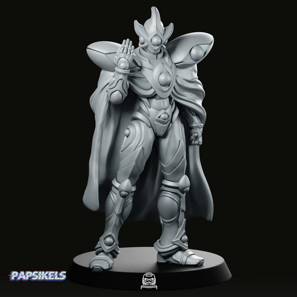 Mysterious Golden Bio Techno Man 1 Miniature - Papsikels Miniatures - We Print Miniatures