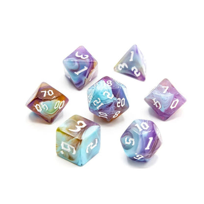 Mystic Earth | Acrylic Dice | 7 Piece Set - Tabletop Dominion - We Print Miniatures
