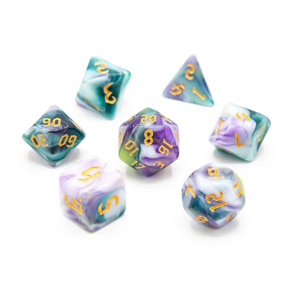 Mystic Tides | Acrylic Dice | 7 Piece Set - Tabletop Dominion - We Print Miniatures