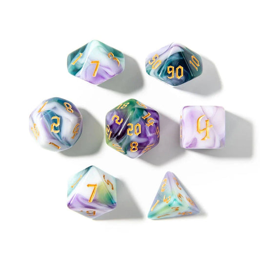 Mystic Tides | Acrylic Dice | 7 Piece Set - Tabletop Dominion - We Print Miniatures