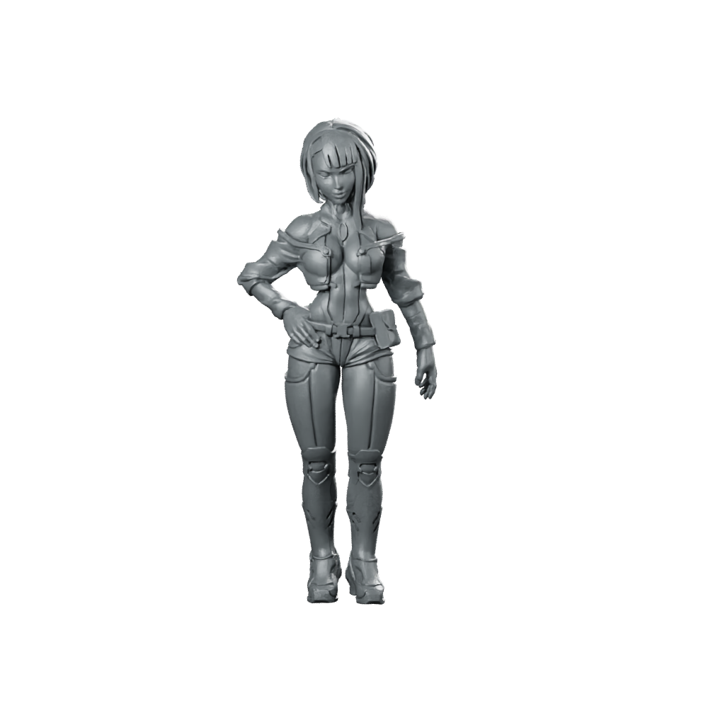 Nancy Netstrider Cyberpunk Miniature Female Hacker Operative Miniature 360 Spin 01