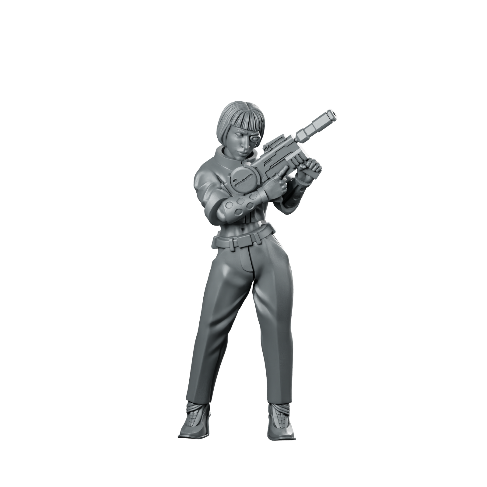 Nano Tech Augmented Agent Female Soldier Operative Miniature 360 Spin 01