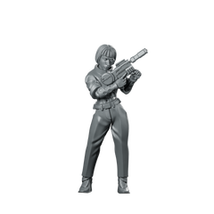 Nano Tech Augmented Agent Female Soldier Operative Miniature 360 Spin 01