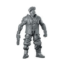 Nashville Cyberpunk Male Miniature Augmented Gunman Sci - Fi - Papsikels Miniatures - We Print Miniatures