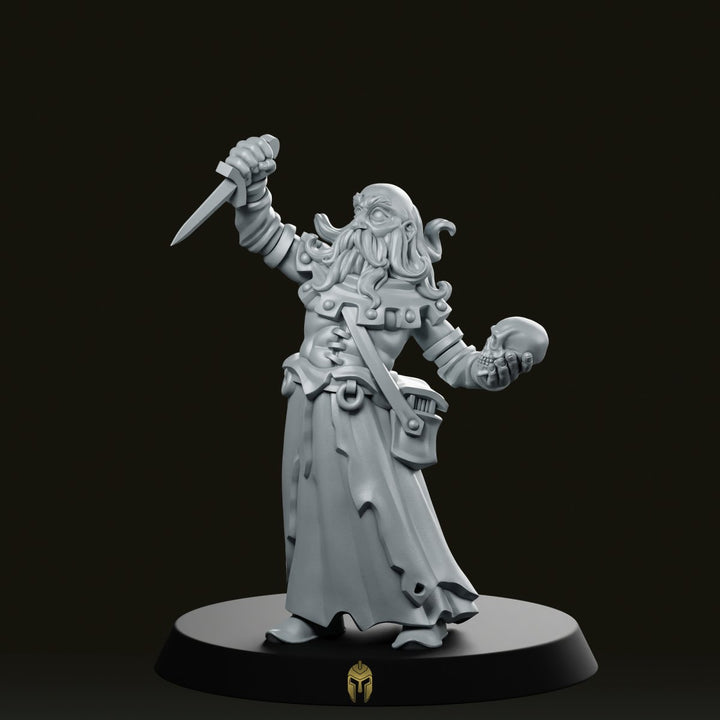 Necromancer Fantasy Miniature Gothic Undead Wizard Skull Dagger