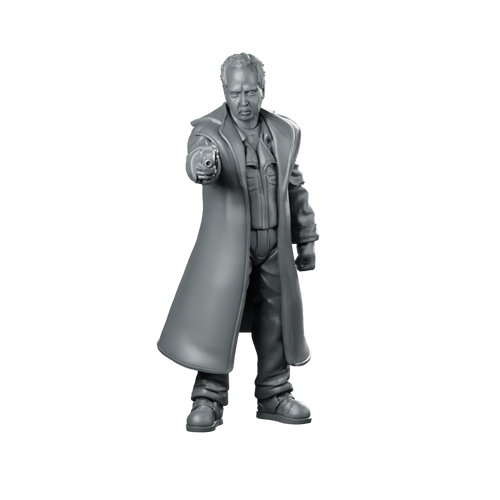 Nexus 6 Rogue Replicant Leader Miniature Cyberpunk Revolver Miniature 360 Spin 01