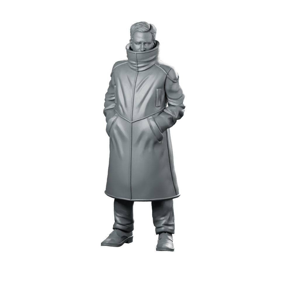Nexus 9 Replicant Retirement Officer 3 Miniature Cyberpunk Miniature 360 Spin 01