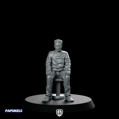 Nexus 9 Replicant Retirement Officer 4 Miniature Seated - Papsikels Miniatures - We Print Miniatures