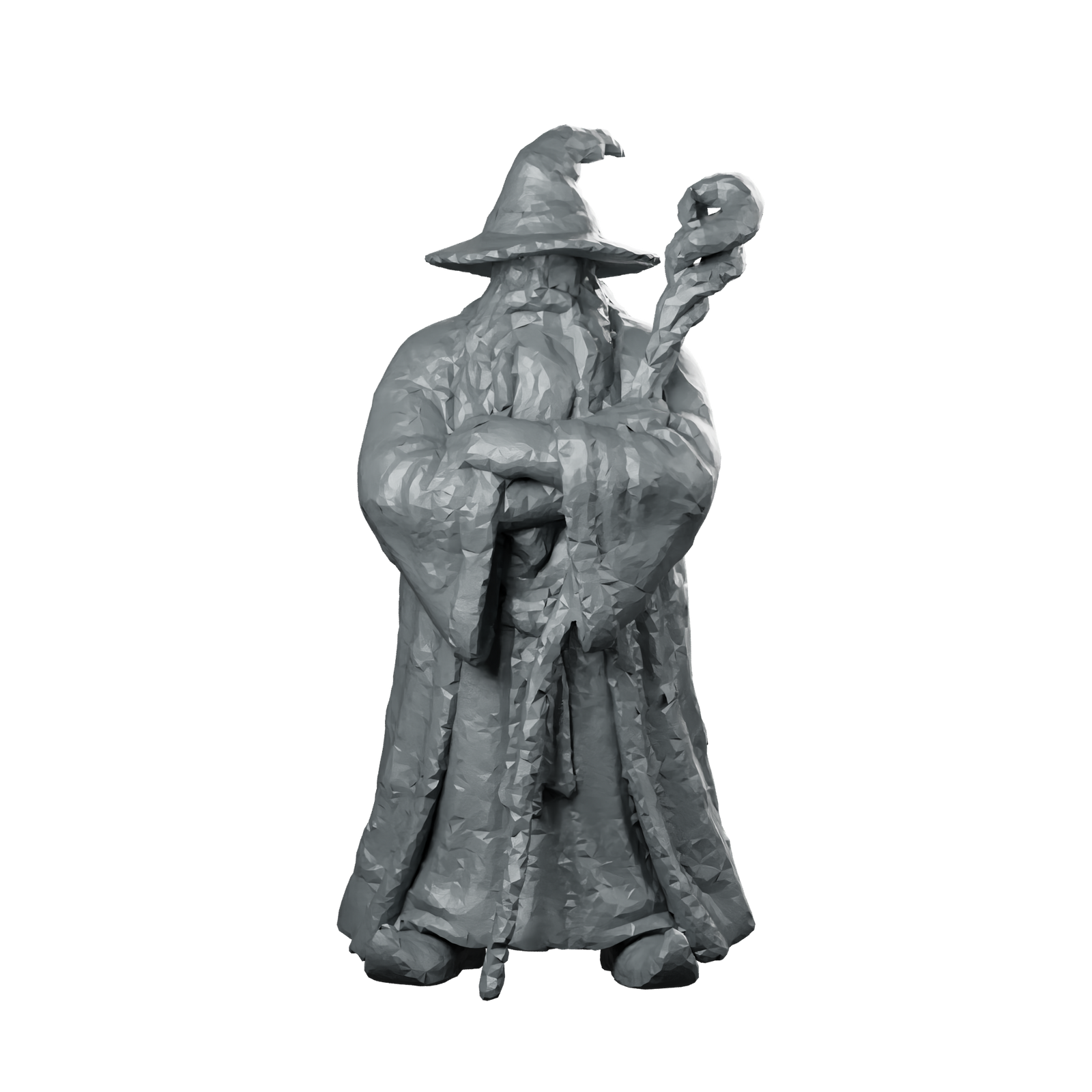Night Wizard Statue 3D Model Wise Old Miniature 360 Spin 01