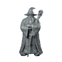 Night Wizard Statue 3D Model Wise Old Miniature 360 Spin 01