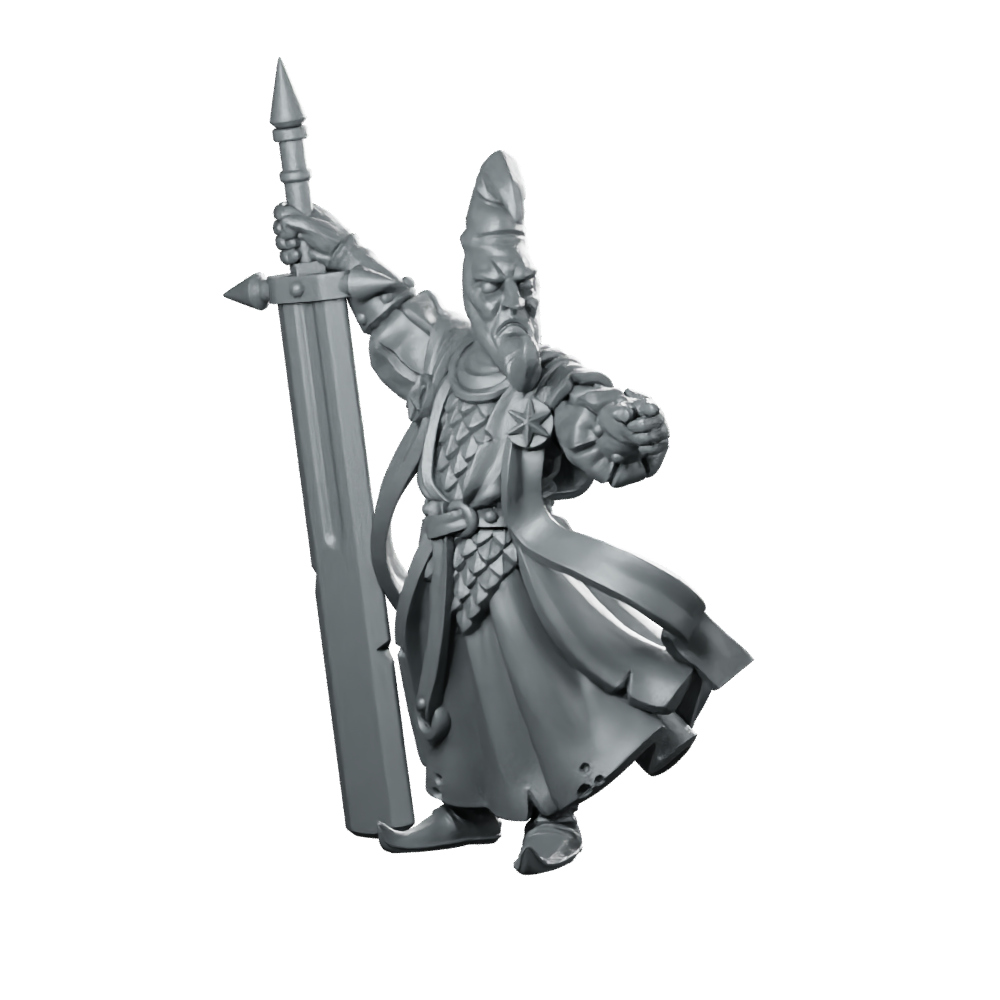 Nightbringer Fantasy Miniature Dark Enforcer Greatsword Guard Miniature 360 Spin 01