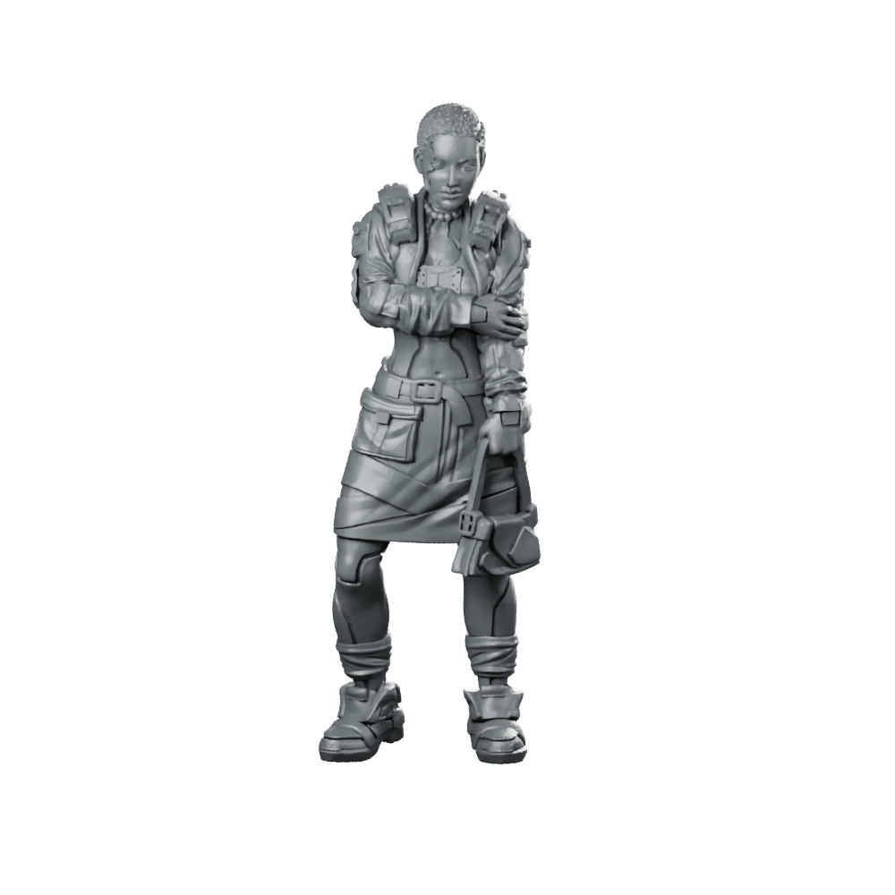 Nina Torres 01 Miniature Sci-Fi Female Operative Character Miniature 360 Spin 01