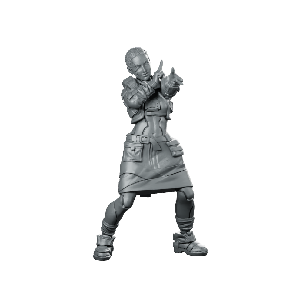 Nina Torres 02 Miniature Sci-Fi Female Soldier Miniature 360 Spin 01