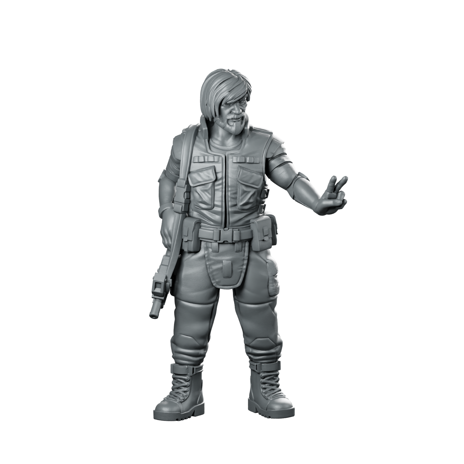 Nishimura V1 Miniature Mercenary Operative Veteran Soldier Miniature 360 Spin 01