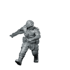 Nishimura V2 Miniature Female Mercenary Soldier Combat Miniature 360 Spin 01