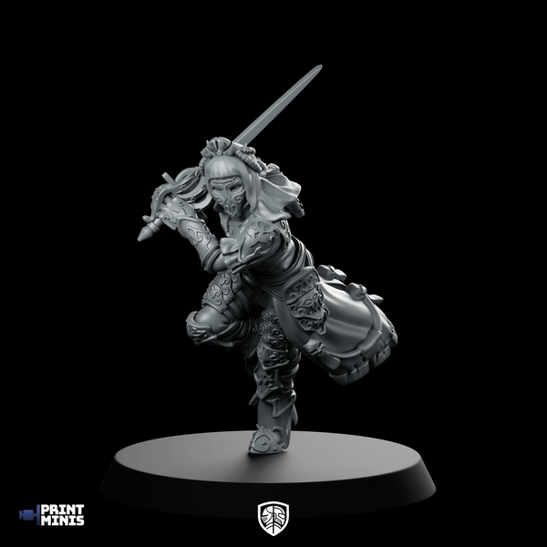 Noble Bodyguard Miniature Cyberpunk Swordfighter Armored Warrior