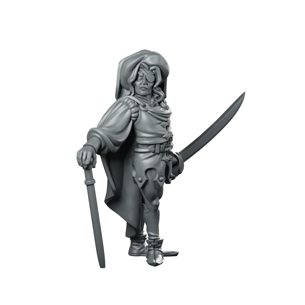 Noble Fighter Fantasy Miniature Aristocratic Duelist Swordsman Hero Miniature 360 Spin 01