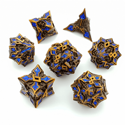 Noble Verdance | Solid Metal Dice | 7 Piece Set - Tabletop Dominion - We Print Miniatures