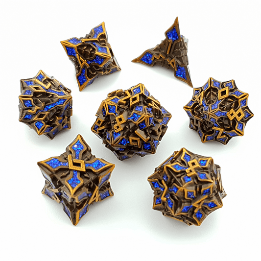 Noble Verdance | Solid Metal Dice | 7 Piece Set - Tabletop Dominion - We Print Miniatures